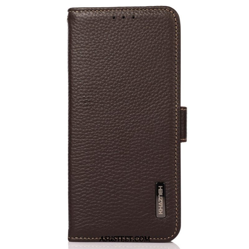 Flip Case Xiaomi Redmi Note 12 Pro Litsi Nahka Khazneh Rfid