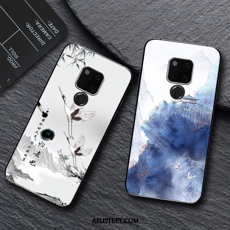 Huawei Mate 20 Kuoret Kohokuviointi Muokata Pesty Suede Suojaus Silikoni