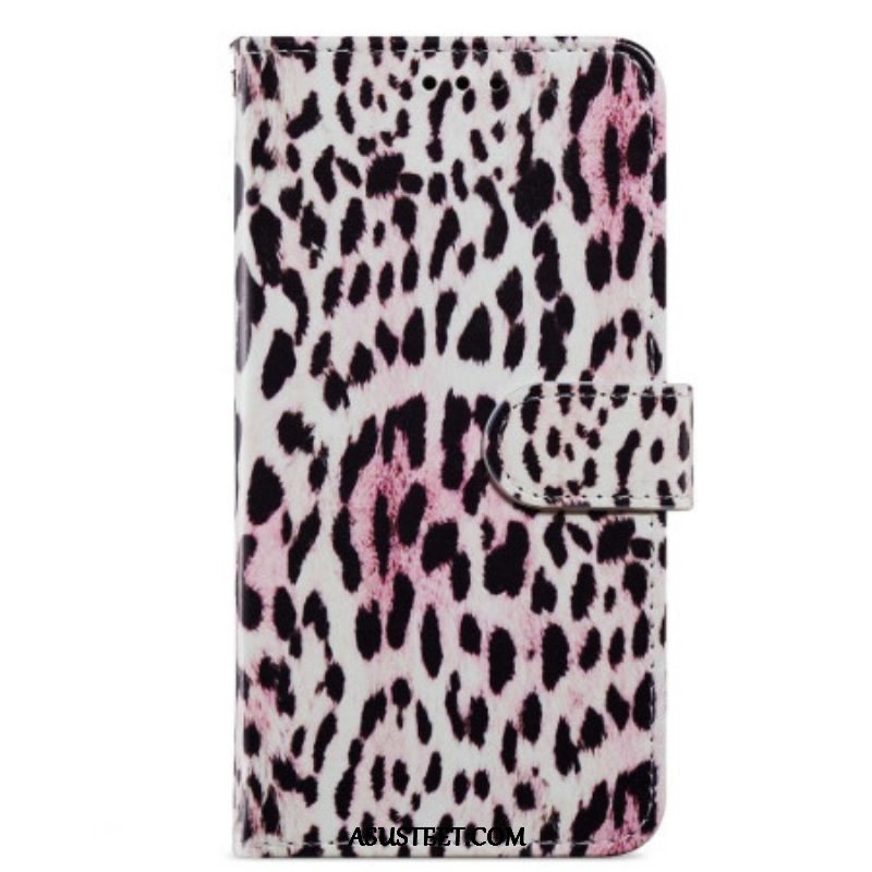 Kotelot Moto G73 5G Suojaketju Kuori Strappy Leopard Style