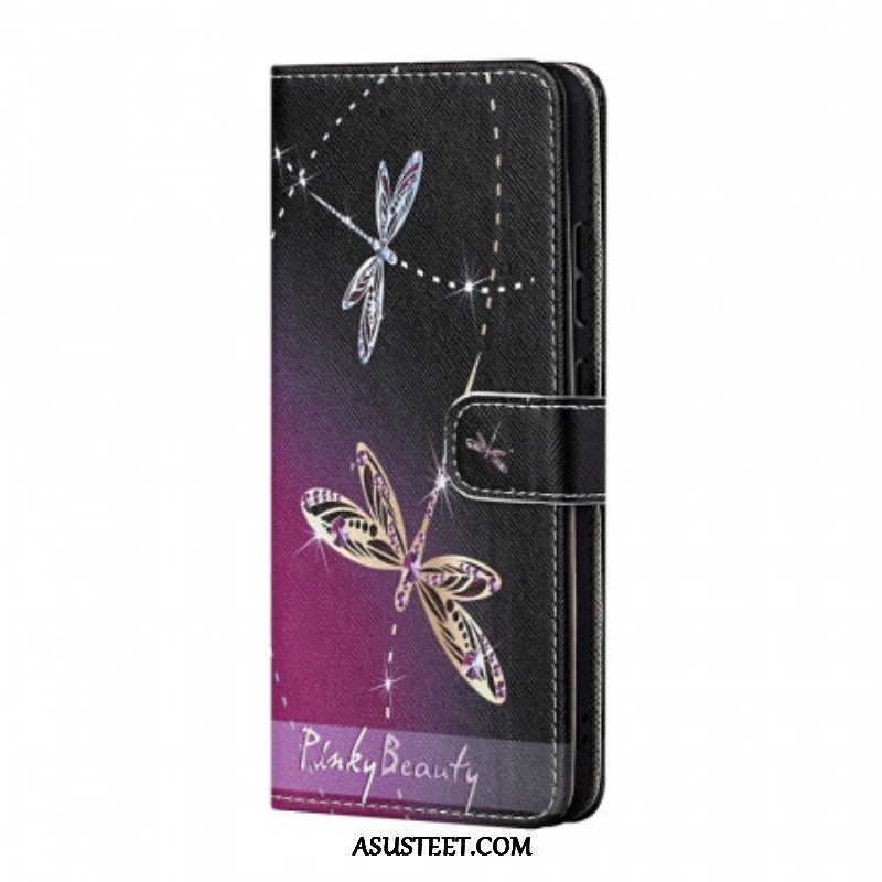 Kotelot Samsung Galaxy A13 5G / A04s Suojaketju Kuori Strappy Dragonflies