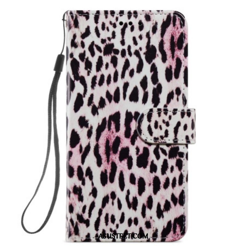 Kotelot Samsung Galaxy A54 5G Suojaketju Kuori Strappy Leopard Style