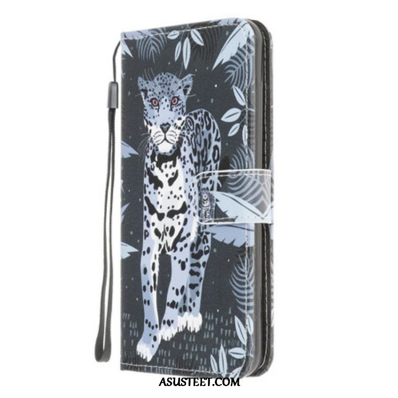 Kotelot Samsung Galaxy M12 / A12 Suojaketju Kuori Strappy Leopard