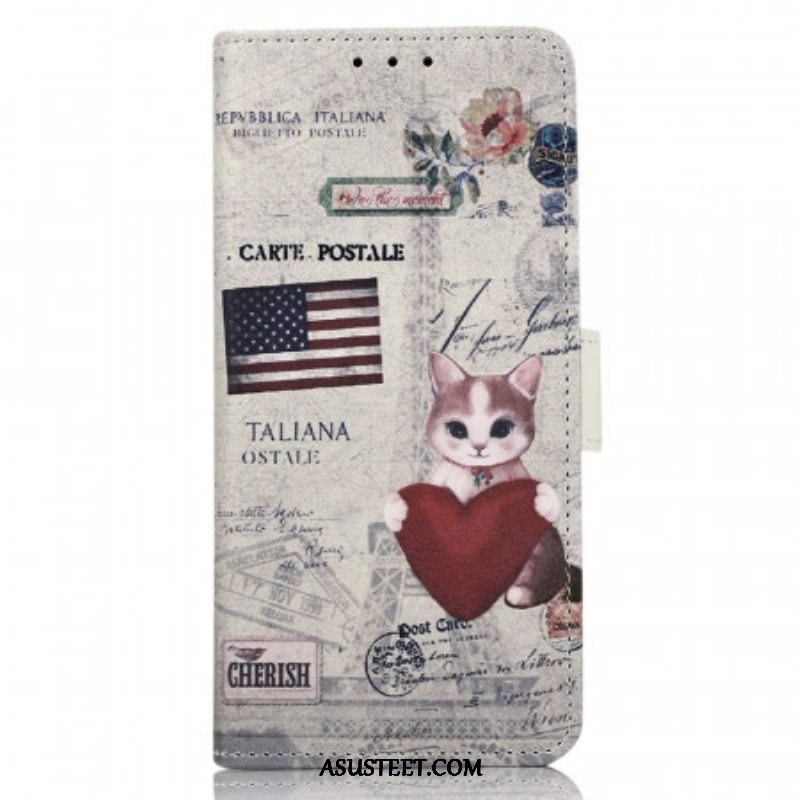 Kotelot Samsung Galaxy M53 5G Traveller Cat