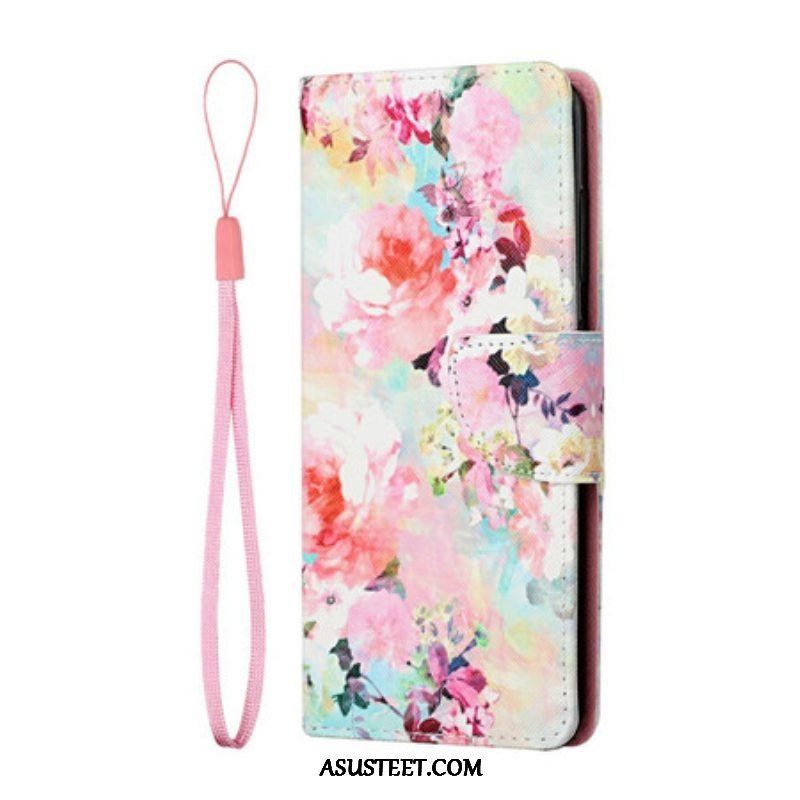 Kotelot Samsung Galaxy S21 FE Suojaketju Kuori Vintage Strappy Floralies