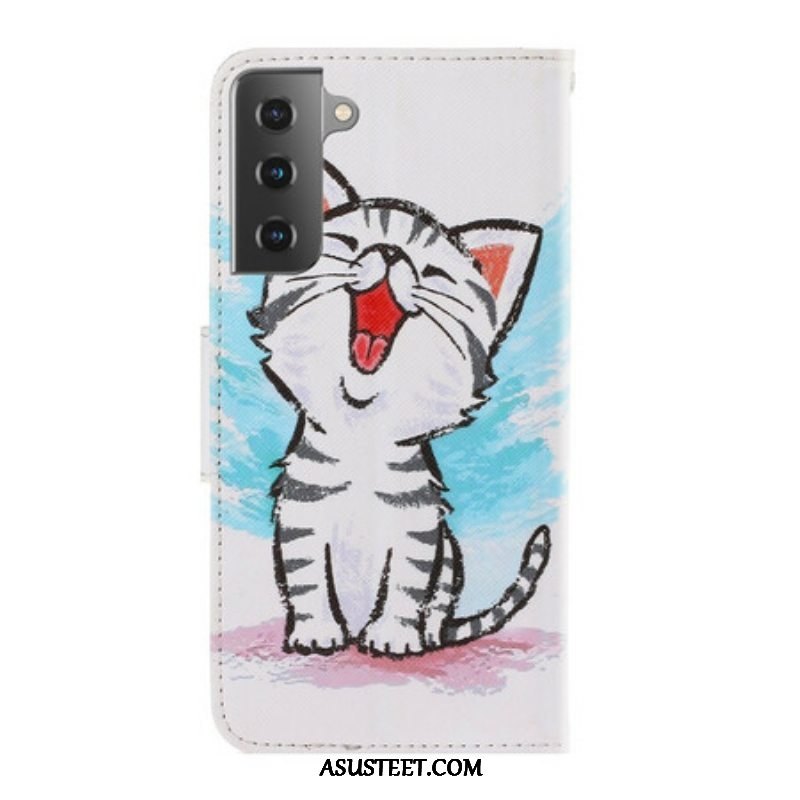 Kotelot Samsung Galaxy S21 Plus 5G Suojaketju Kuori Strappy Color Kitten
