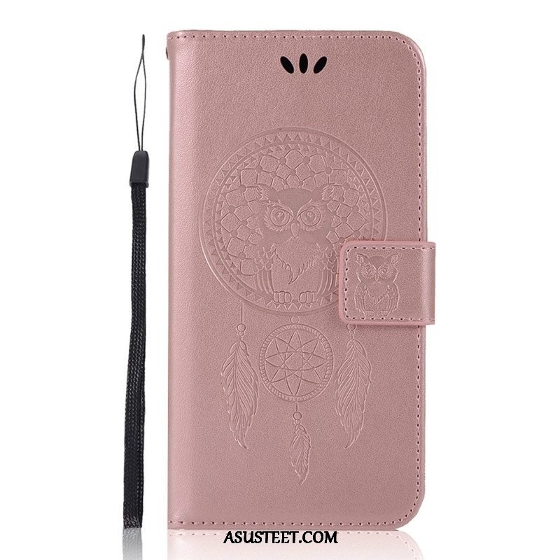 Kotelot Samsung Galaxy S22 Plus 5G Nahkaefekti Dreamcatcher Owl