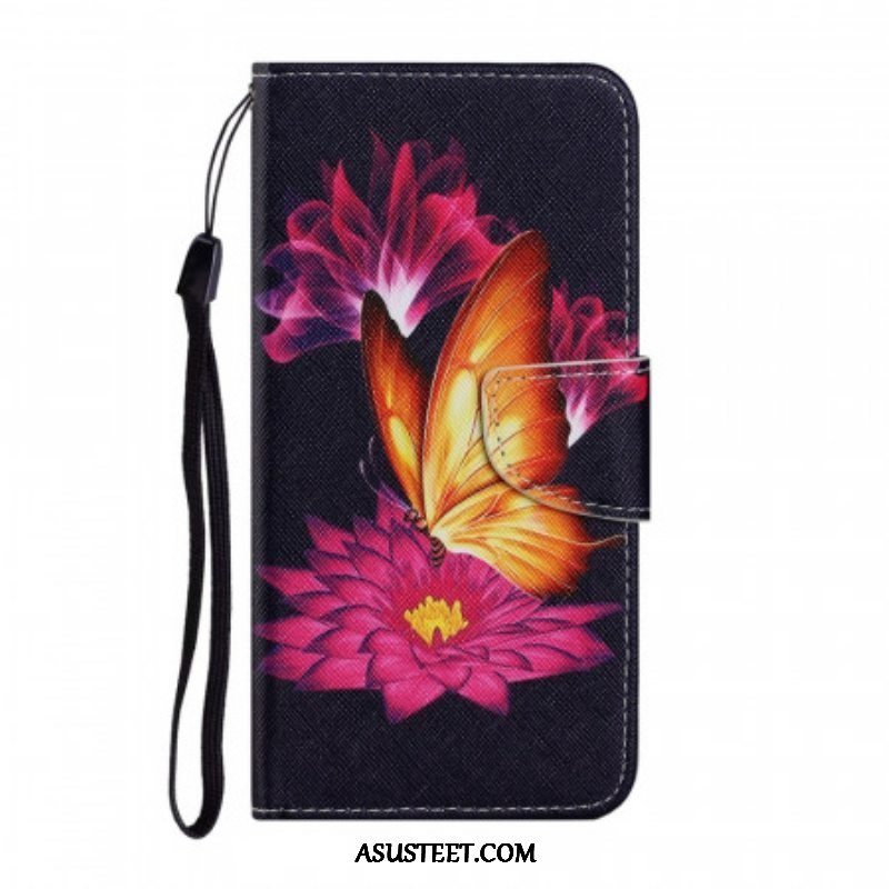 Kotelot Samsung Galaxy S22 Ultra 5G Butterfly Ja Lotus