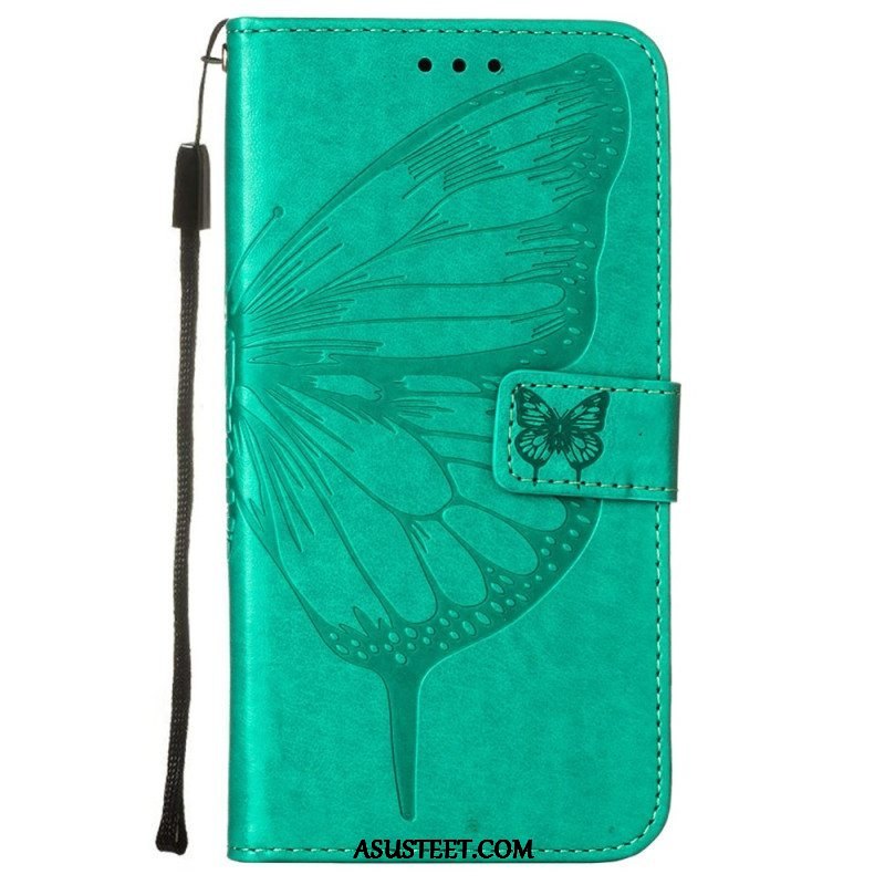 Kotelot Samsung Galaxy S23 5G Butterfly Design Kaulanauhalla