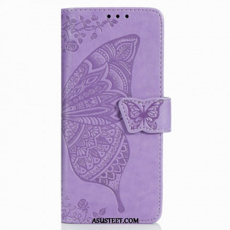 Kotelot Samsung Galaxy Z Fold 3 5G Butterfly Design Kaulanauhalla