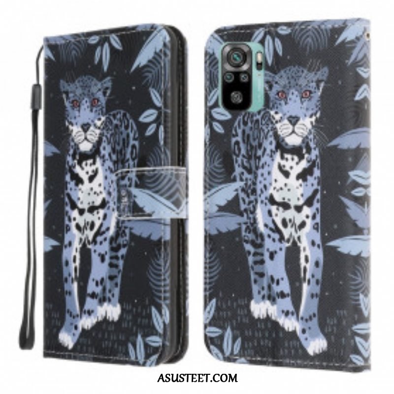 Kotelot Xiaomi Redmi Note 10 / 10S Suojaketju Kuori Strappy Leopard