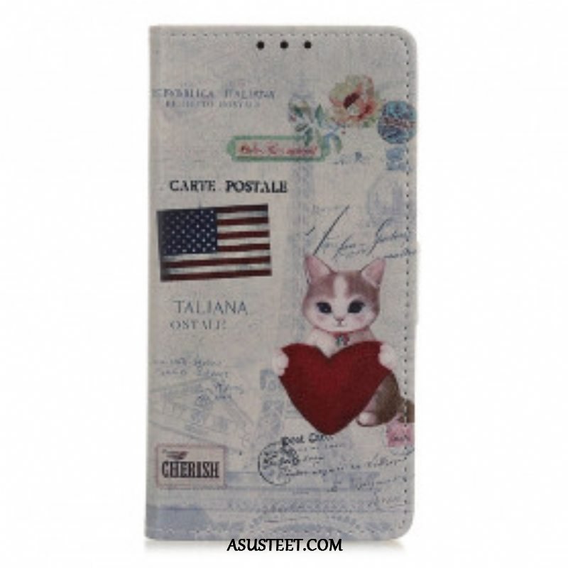 Kotelot Xiaomi Redmi Note 10 / 10S Traveller Cat