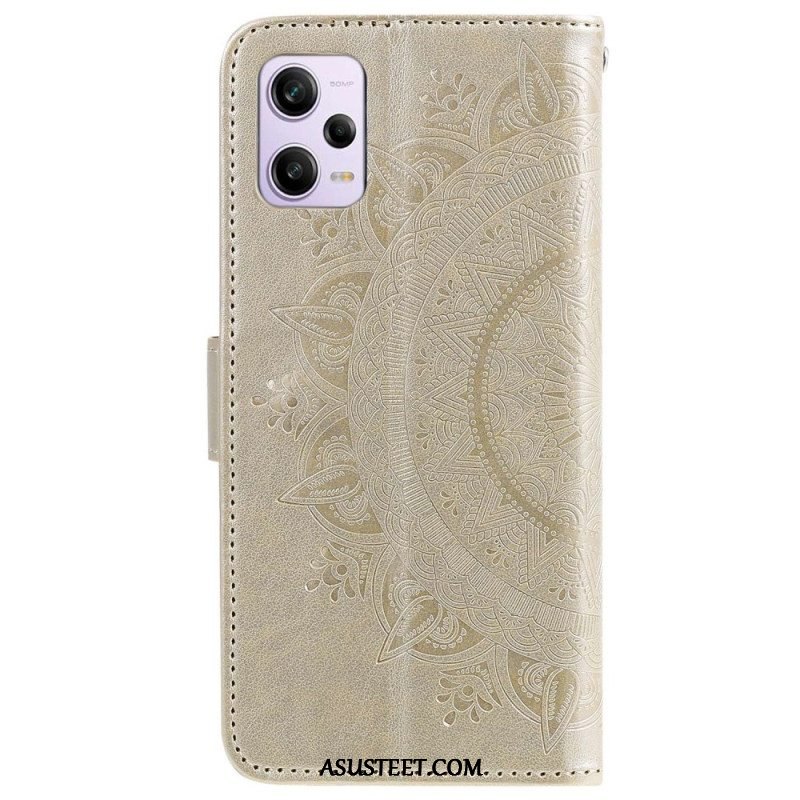 Kotelot Xiaomi Redmi Note 12 Pro Mandala-aurinko Kaulanauhalla