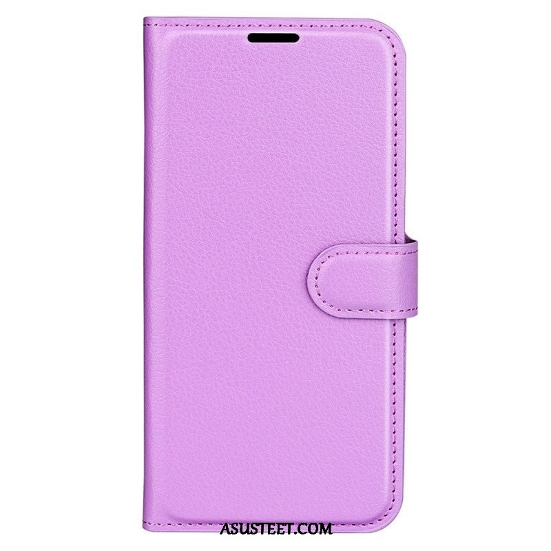 Kotelot iPhone 15 Pro Classic Litchi Faux Leather