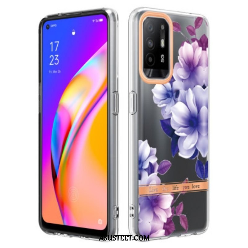 Kuori Oppo A94 5G Violetit Kukat