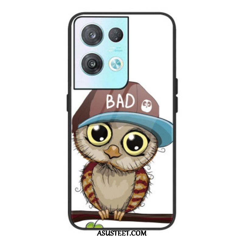 Kuori Oppo Reno 8 Bad Owl Karkaistu Lasi