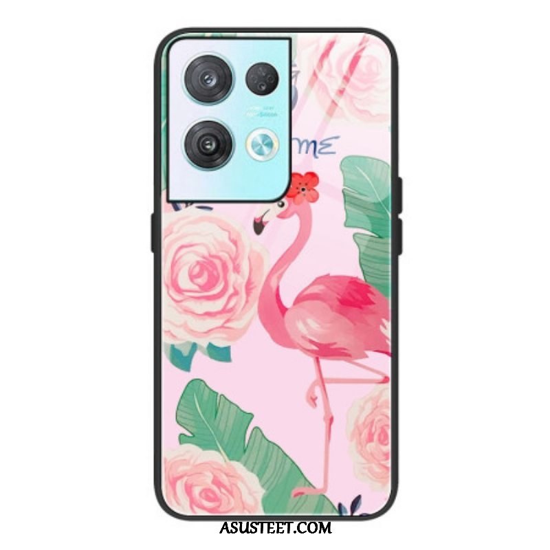 Kuori Oppo Reno 8 Flamingo Karkaistu Lasi