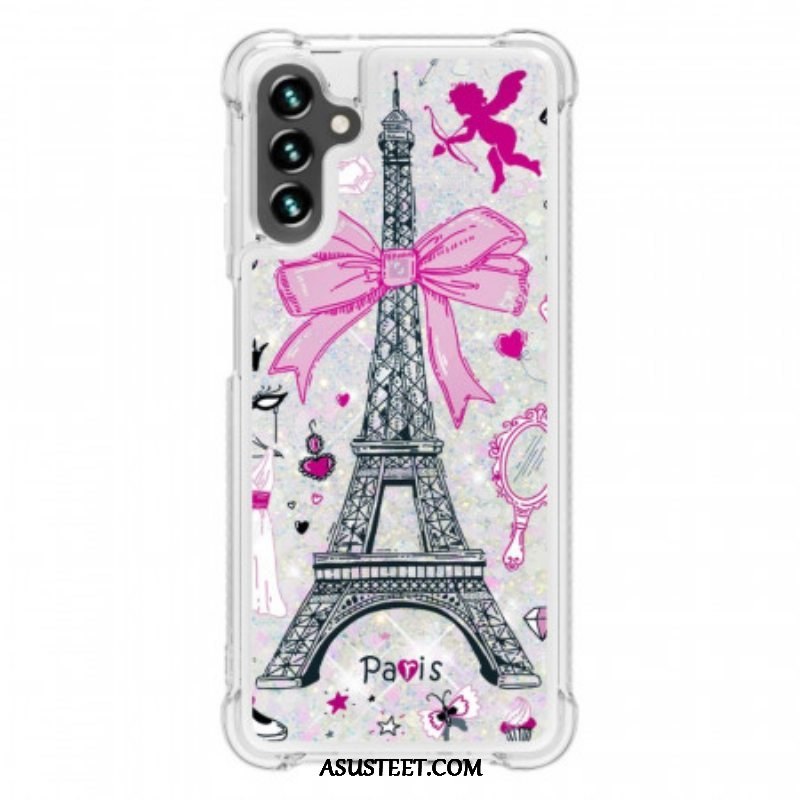 Kuori Samsung Galaxy A13 5G / A04s Eiffel-tornin Paljetteja