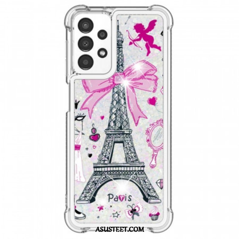 Kuori Samsung Galaxy A13 Eiffel-tornin Paljetteja