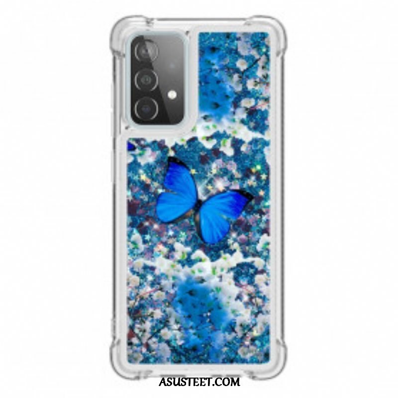 Kuori Samsung Galaxy A52 4G / A52 5G / A52s 5G Glitter Blue Perhoset