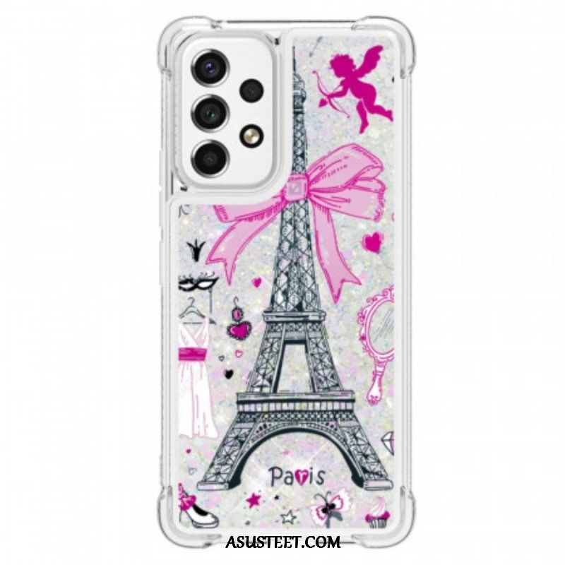 Kuori Samsung Galaxy A53 5G Eiffel-tornin Paljetteja