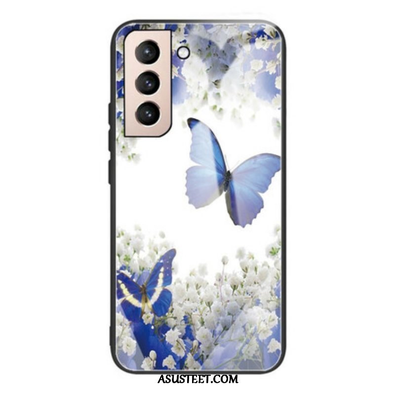 Kuori Samsung Galaxy S21 FE Butterflies Design Karkaistu Lasi