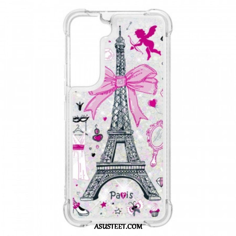 Kuori Samsung Galaxy S22 5G Eiffel-tornin Paljetteja