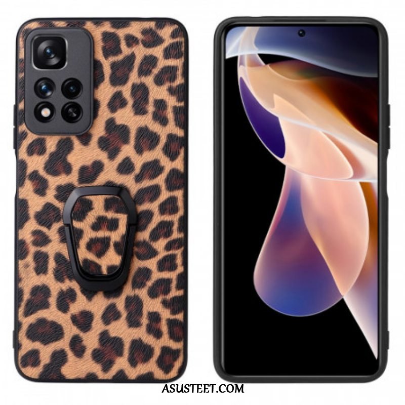 Kuori Xiaomi Redmi Note 11 Pro Plus 5G Leopard-tyylinen Rengastuki