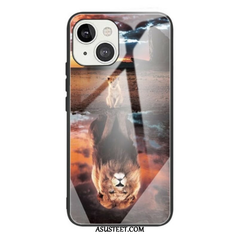 Kuori iPhone 13 Mini Lion Cub's Dream Karkaistu Lasi