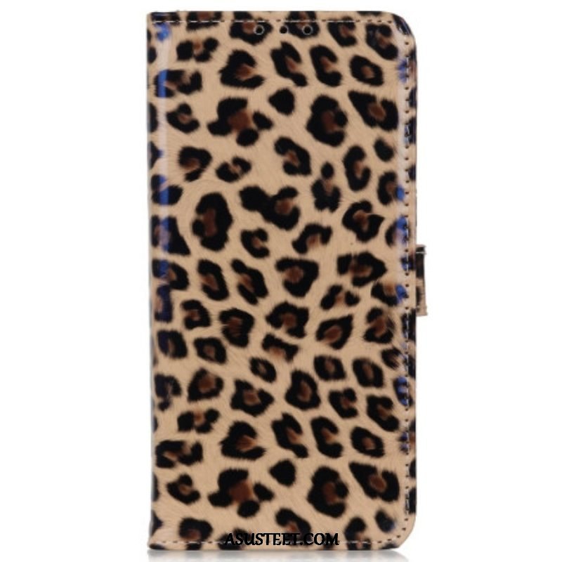 Nahkakotelo Samsung Galaxy M13 Leopardin Ihovaikutus