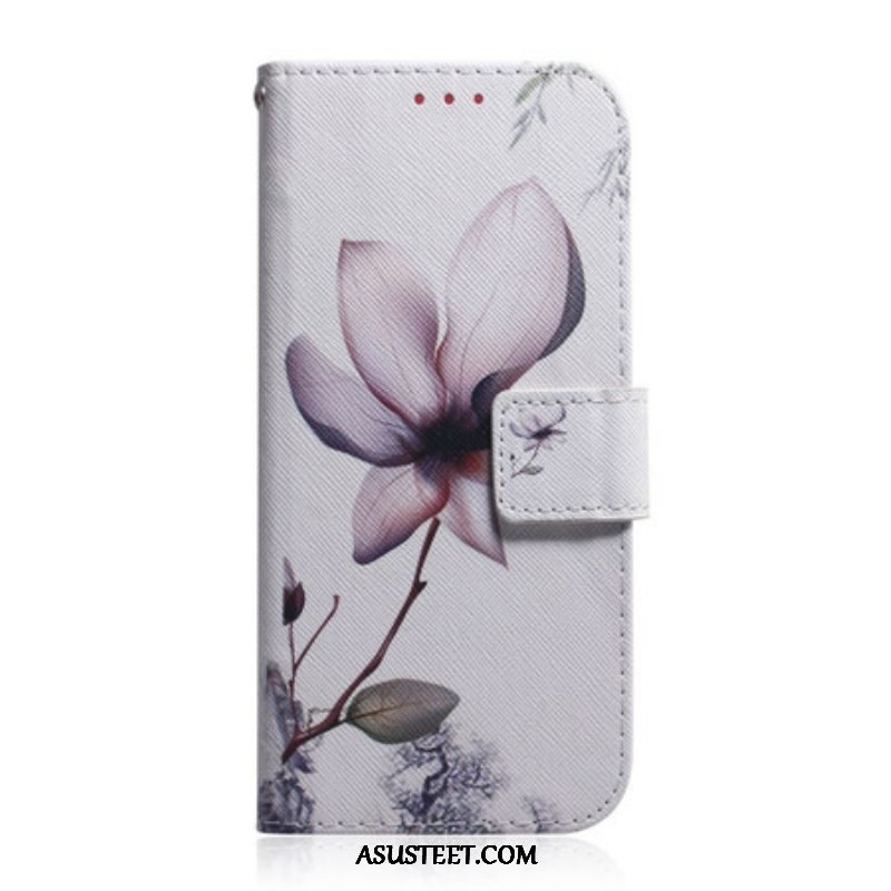 Nahkakotelo Samsung Galaxy S21 Ultra 5G Flower Dusty Pink