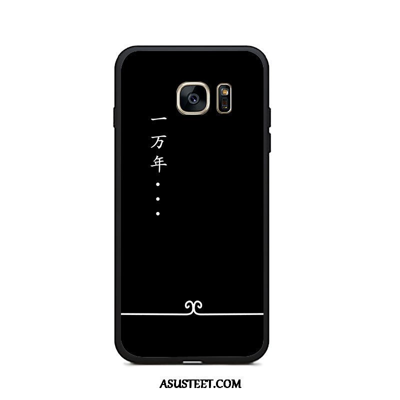 Samsung Galaxy S7 Kuoret Murtumaton Kuori Pesty Suede Musta Kotelo