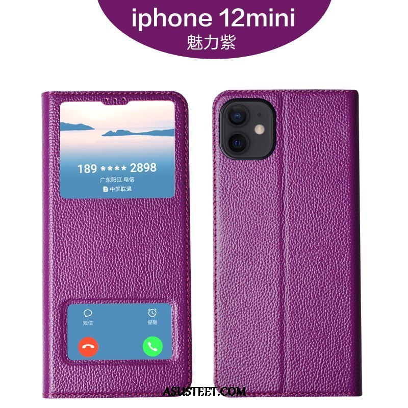 iPhone 12 Mini Kuoret Liiketoiminta Ylellisyys Nahkakotelo Aito Nahka Puhelimen